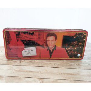 Elvis Presley Happy Holidays Tin Vtg Russell Stover 1998 Collectible Christmas
